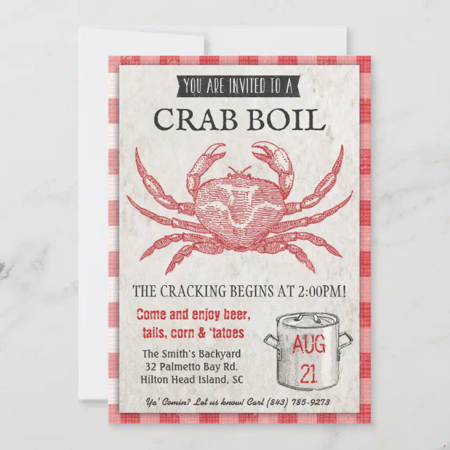 Seafood Crab Boil Invitation Zazzle