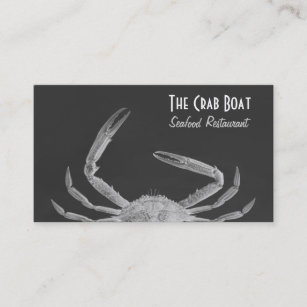 Seafood Crab Business Card in Gray