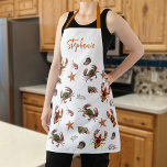 Seafood Crustacean Lobster Crab Pattern Apron<br><div class="desc">This design may be personalized by choosing the Edit Design option. You may also transfer onto other items. Contact me at colorflowcreations@gmail.com or use the chat option at the top of the page if you wish to have this design on another product or need assistance with this design. See more...</div>