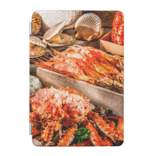 Seafood cuisine plate as an ocean gourmet dinner b iPad mini cover