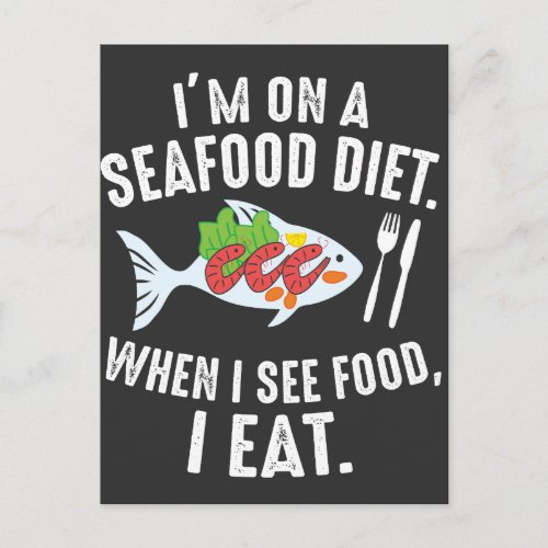 Seafood Diet Funny Sea Food Joke Postcard