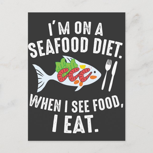 Seafood Diet Funny Sea Food Joke Postcard (Front)