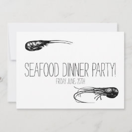 Seafood Dinner Party, Cocktails Delicacy Invitation