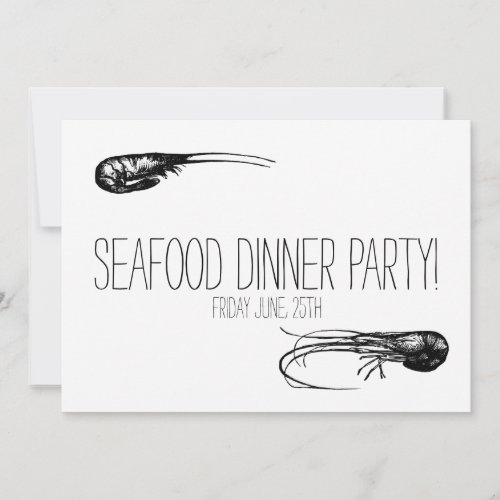 Seafood Dinner Party Cocktails Delicacy Invitation