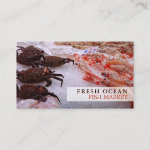 Seafood Display, Fishmonger/Wife, Fish Market Business Card