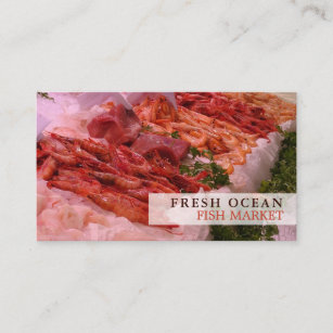 Seafood Display, Fishmonger/Wife, Fish Market Business Card