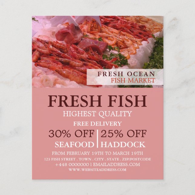 Seafood Display, Fishmonger/Wife, Fish Market Flyer (Front)