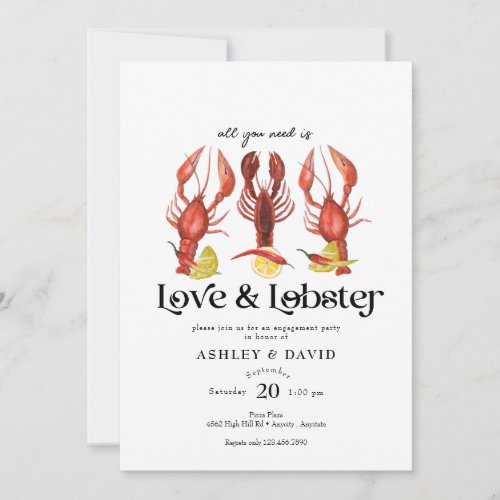 Seafood  Engagement Party Invitations