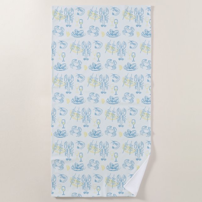 Seafood Feast Beach Towel (Front)
