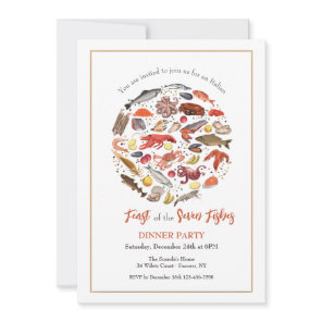 Seafood Feast Dinner Party Invitation