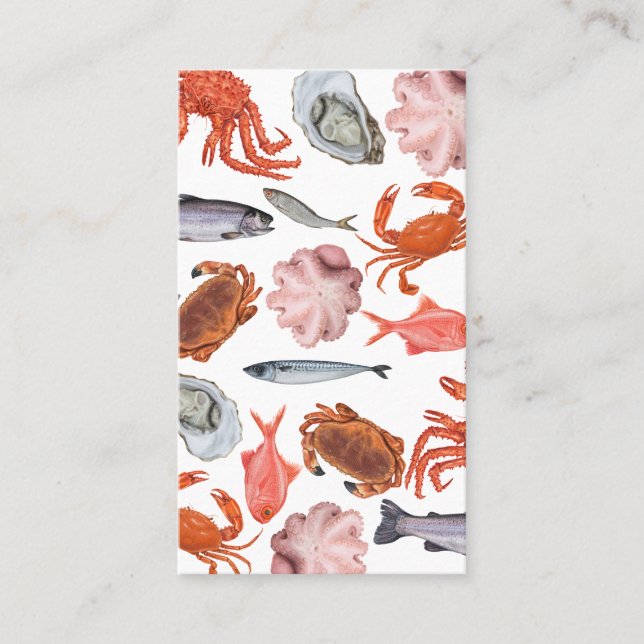 seafood, fish BBQ and fish market Restaurant Business Card (Front)