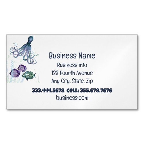 Seafood Fish Store Fish  Chips Business Card Magnet