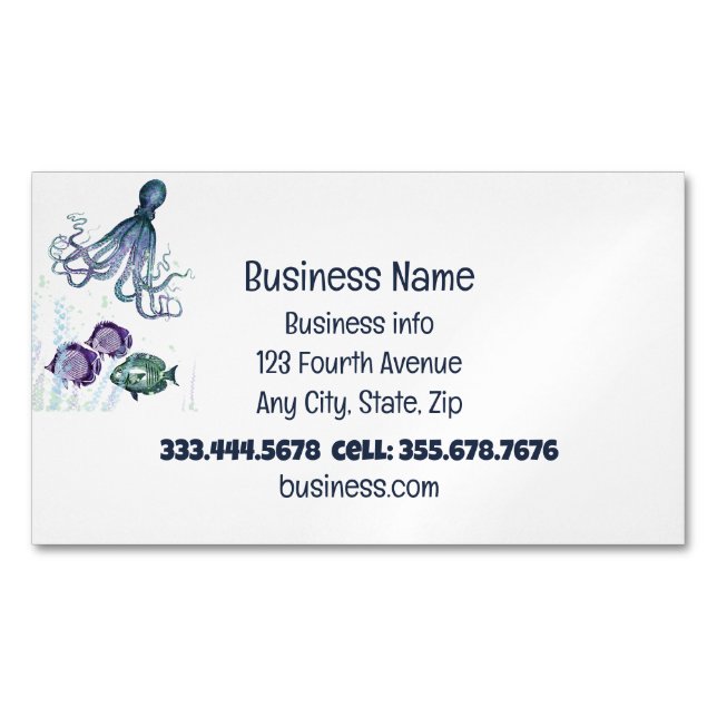 Seafood Fish Store Fish & Chips Business Card Magnet (Front)
