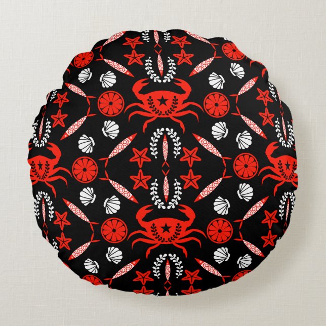 Seafood Foodie Gifts Round Pillow (Front)