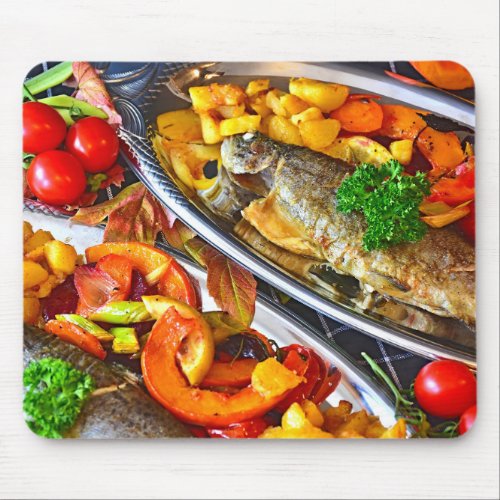 Seafood Fried Fish Mouse Pad