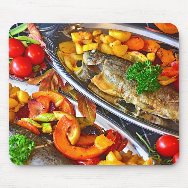 Seafood Fried Fish Mouse Pad (Front)