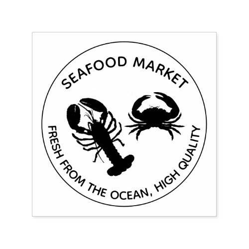 Seafood lobster Crab Market Crustacean  Self_inking Stamp