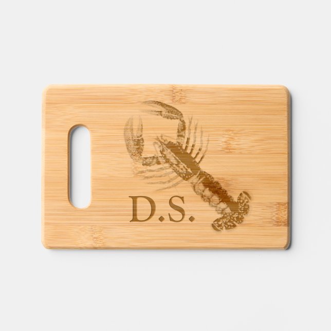 Seafood Lobster Crayfish Nautical Charcuterie   Engraved Cutting Board (Front)