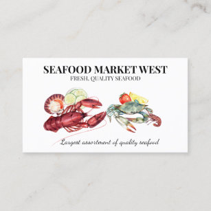 Seafood Market Business lobster Crab Business Card