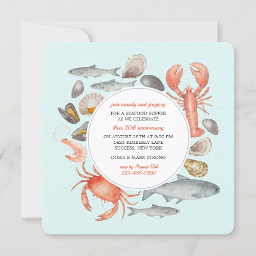 Seafood Medley Invitation