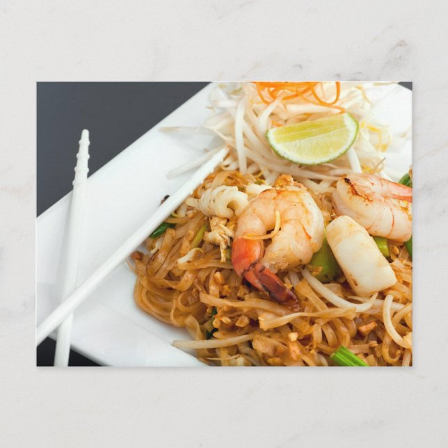Seafood Pad Thai Fried Rice Noodles Postcard (Front)