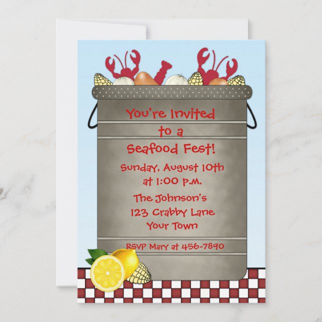 Seafood Party Invitation (Front)