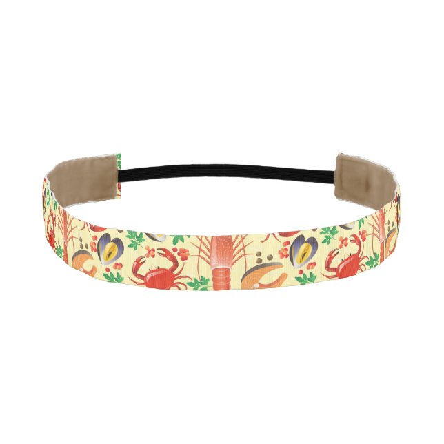 Seafood Pattern Athletic Headband (Front)