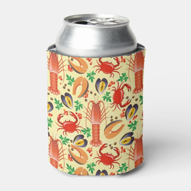 Seafood Pattern Can Cooler (Can Front)