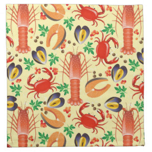 Seafood Pattern Cloth Napkin