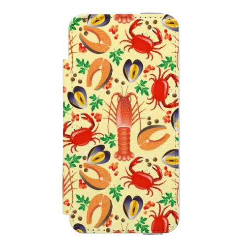 Seafood Pattern iPhone SE55s Wallet Case