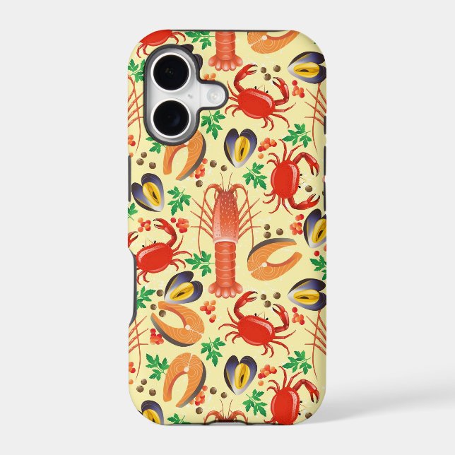 Seafood Pattern Iphone Case (Back)