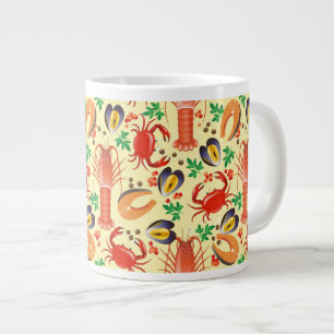 Seafood Pattern Large Coffee Mug