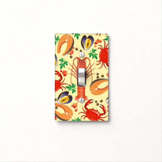 Seafood Pattern Light Switch Cover (In Situ)