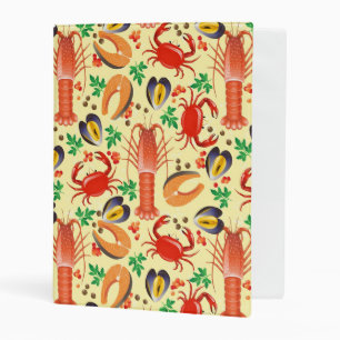 Seafood Pattern Mini Binder