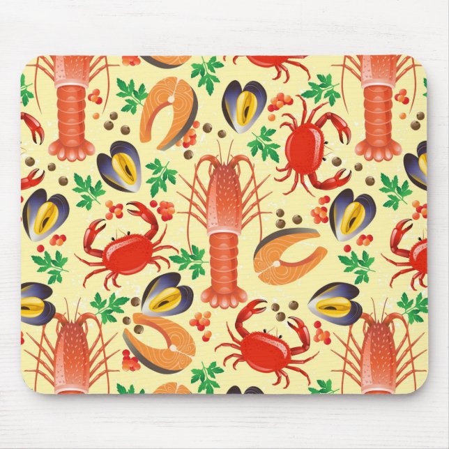 Seafood Pattern Mouse Pad (Front)
