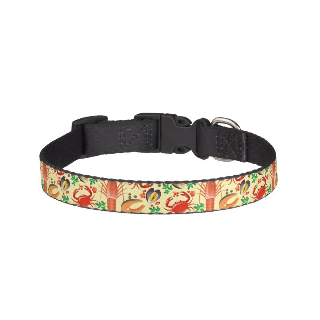 Seafood Pattern Pet Collar (Front)