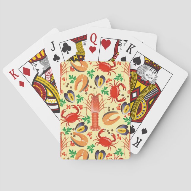 Seafood Pattern Poker Cards (Back)