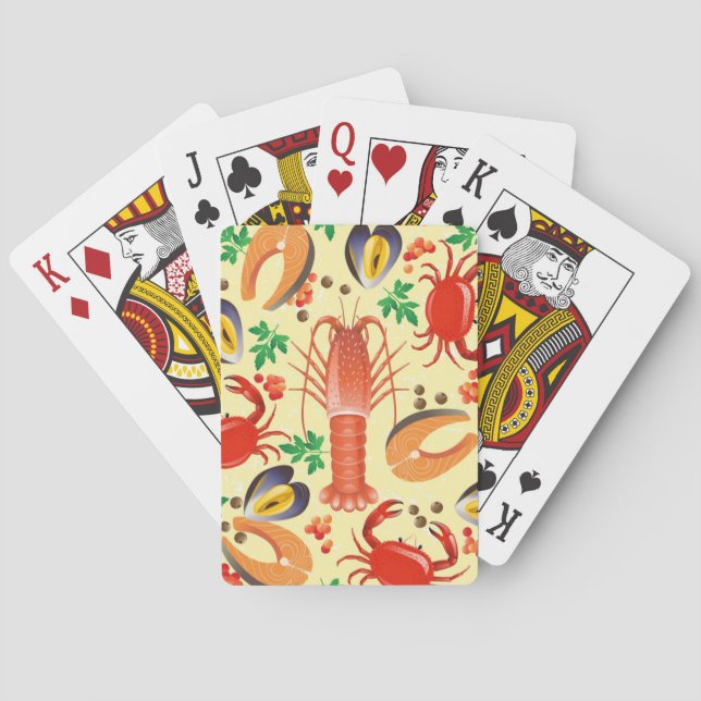 Seafood Pattern Poker Cards (Back)