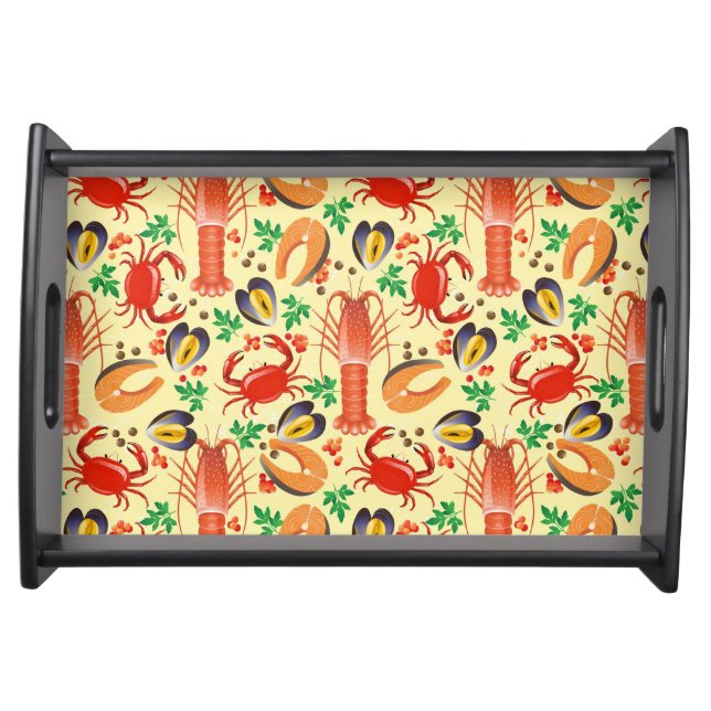 Seafood Pattern Serving Tray (Front)