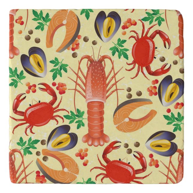 Seafood Pattern Trivet (Front)