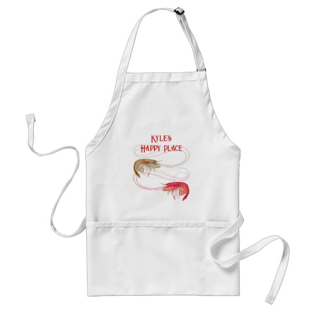 Seafood Pink Shrimp Chef Cook Adult Apron (Front)