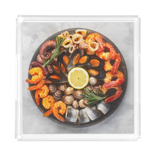 Seafood Platter Acrylic Tray (Front)