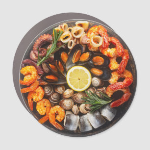 Seafood Platter Car Magnet