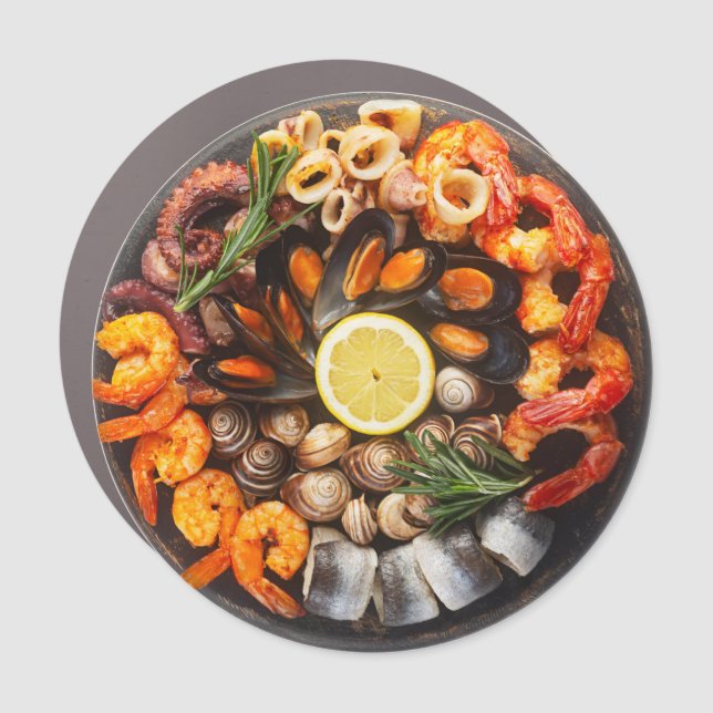 Seafood Platter Car Magnet (Front)