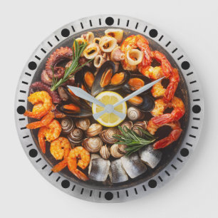 Seafood Platter Large Clock