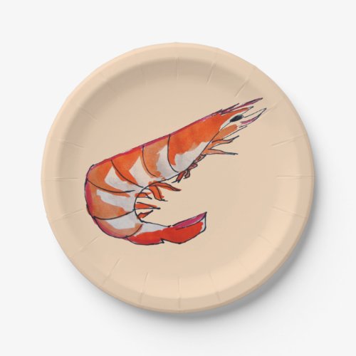 Seafood prawn shrimp dinner party or BBQ Paper Plates