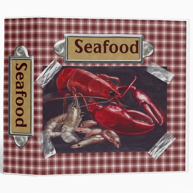 Seafood Recipes 3 Ring Binder (Front/Spine)