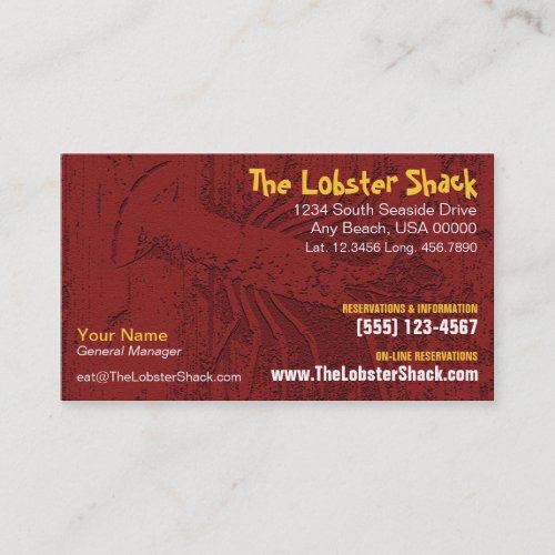 Seafood Restaurant Business Card