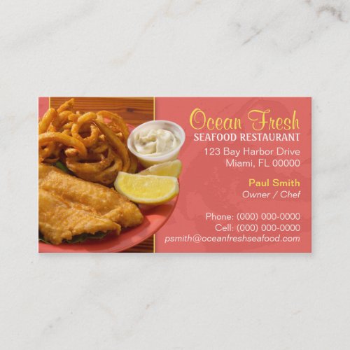 Seafood Restaurant Business Card