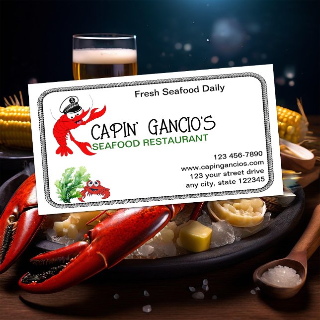 Seafood Restaurant Business Card (Creator Uploaded)
